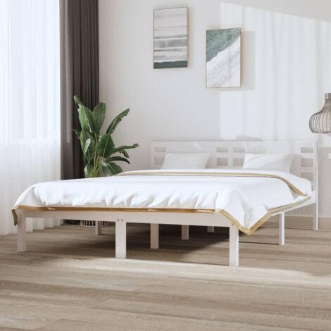Bed Frame without Mattress White 120x200 cm Solid Wood Pine vidaXL