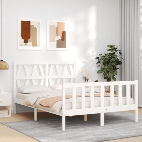Bed Frame without Mattress White 120x200 cm Solid Wood Pine vidaXL