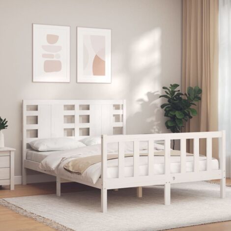 Bed Frame without Mattress White 120x200 cm Solid Wood Pine vidaXL