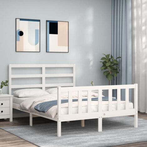 Bed Frame without Mattress White 120x200 cm Solid Wood Pine vidaXL