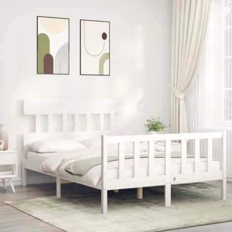 Bed Frame without Mattress White 120x200 cm Solid Wood Pine vidaXL