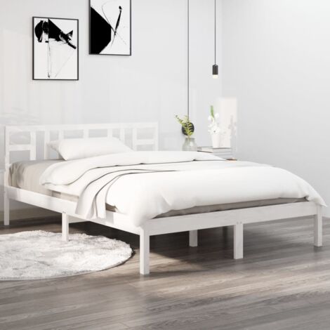 Bed Frame without Mattress White 120x200 cm Solid Wood vidaXL