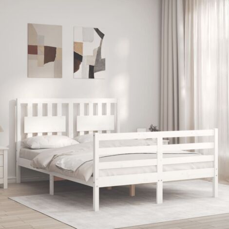 Bed Frame without Mattress White 120x200 cm Solid Wood vidaXL