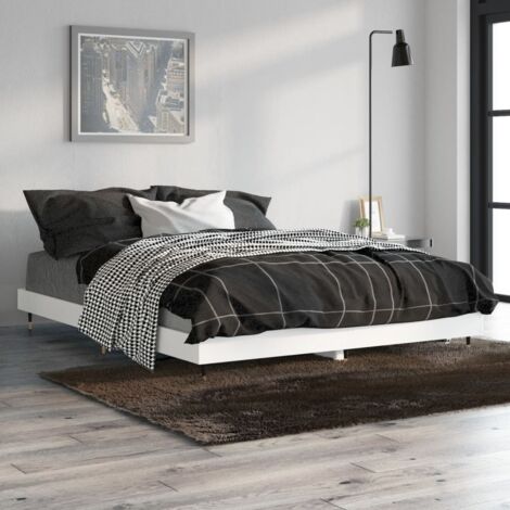 Bed Frame without Mattress White 140x190 cm Engineered Wood vidaXL
