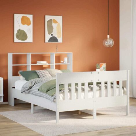 Bed Frame without Mattress White 140x200 cm Solid Wood Pine vidaXL