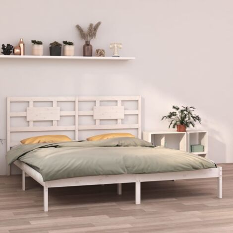 Bed Frame without Mattress White 180x200 cm Super King Solid Wood vidaXL