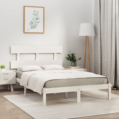 Bed Frame without Mattress White 180x200 cm Super King Solid Wood vidaXL