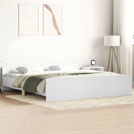 Bed Frame without Mattress White 180x200 cm Super King vidaXL
