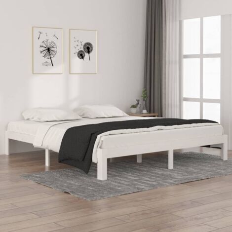 Bed Frame without Mattress White 180x200cm Super King Size vidaXL