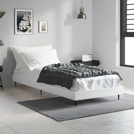 Bed Frame without Mattress White 75x190 cm Small Single Engineered Wood vidaXL