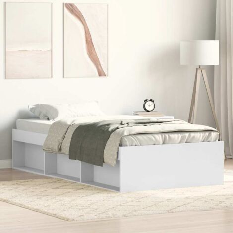 Bed Frame without Mattress White 75x190 cm Small Single Small Single vidaXL