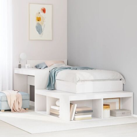 Bed Frame without Mattress White 75x190 cm Small Single Solid Wood Pine vidaXL