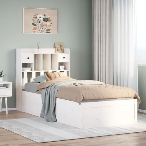 Bed Frame without Mattress White 75x190 cm Small Single Solid Wood Pine vidaXL