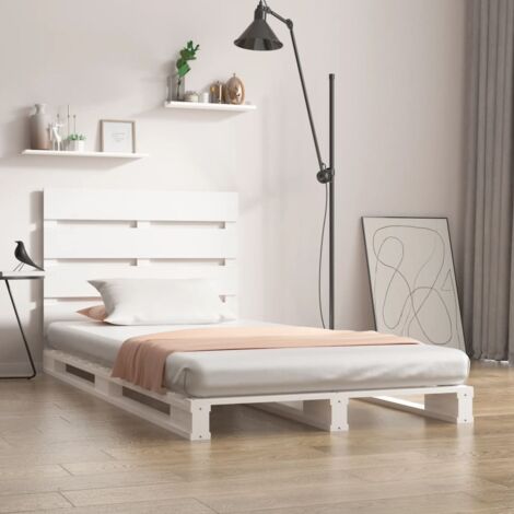 Bed Frame without Mattress White 75x190 cm Small Single Solid Wood Pine vidaXL