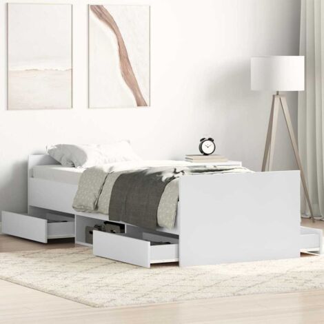 Bed Frame without Mattress White 90x190 cm Single vidaXL