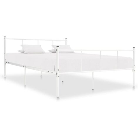 Bed Frame without Mattress White Metal 120x200 cm vidaXL