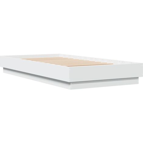 Bed Frame without Mattress with LED Lights White 75x190 cm Small Single vidaXL