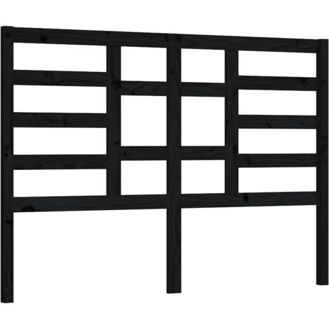 Bed Headboard Black 156x4x104 cm Solid Wood Pine vidaXL