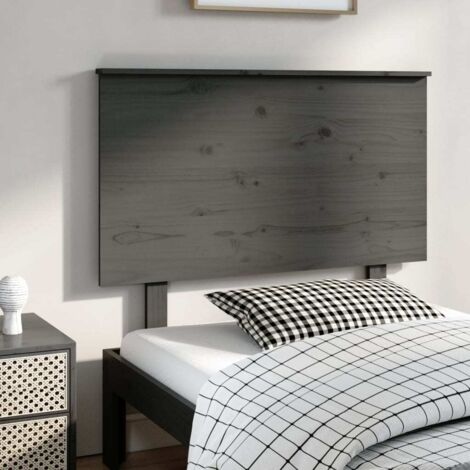 Bed Headboard Grey 104x6x82.5 cm Solid Wood Pine vidaXL