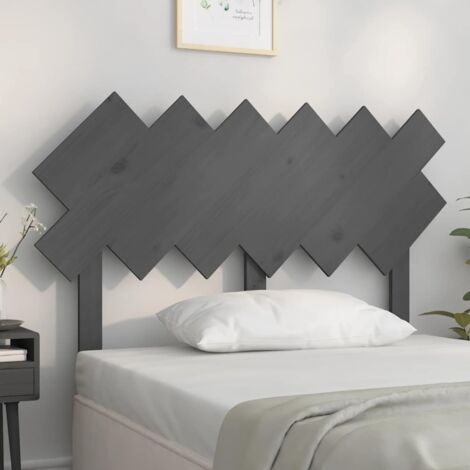 Bed Headboard Grey 122.5x3x80.5 cm Solid Wood Pine vidaXL