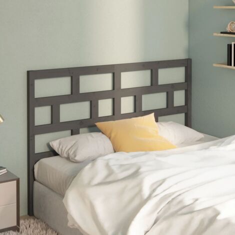 Bed Headboard Grey 156x4x100 cm Solid Wood Pine vidaXL