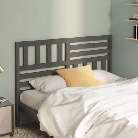 Bed Headboard Grey 166x4x100 cm Solid Wood Pine vidaXL
