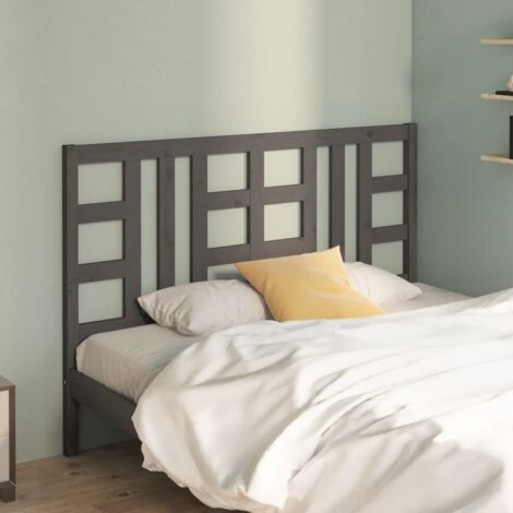 Bed Headboard Grey 166x4x100 cm Solid Wood Pine vidaXL
