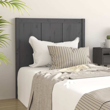 Bed Headboard Grey 80.5x4x100 cm Solid Pine Wood vidaXL