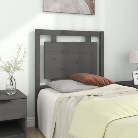Bed Headboard Grey 80.5x4x100 cm Solid Pine Wood vidaXL