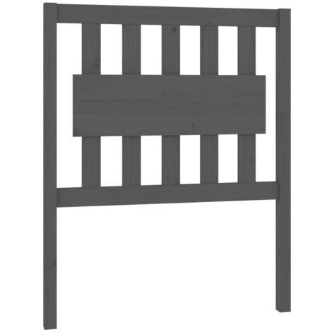 Bed Headboard Grey 80.5x4x100 cm Solid Wood Pine vidaXL