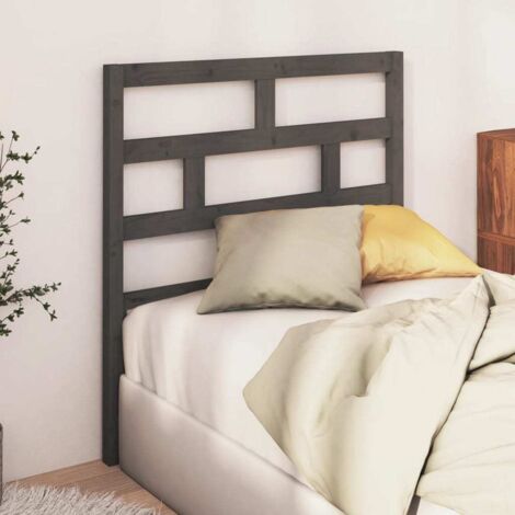 Bed Headboard Grey 81x4x100 cm Solid Wood Pine vidaXL