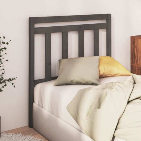 Bed Headboard Grey 81x4x100 cm Solid Wood Pine vidaXL