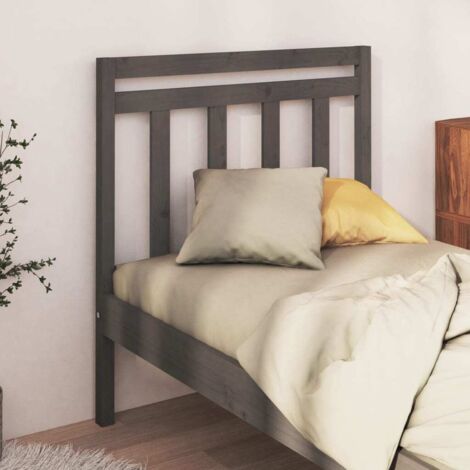 Bed Headboard Grey 81x4x100 cm Solid Wood Pine vidaXL