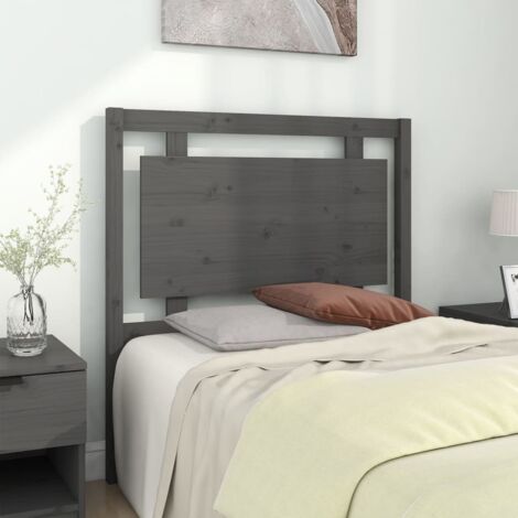 Bed Headboard Grey 95.5x4x100 cm Solid Pine Wood vidaXL