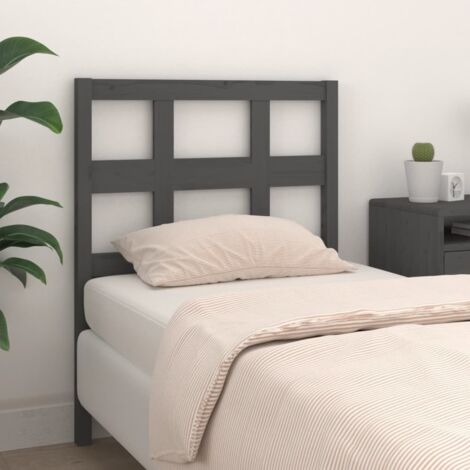 Bed Headboard Grey 95.5x4x100 cm Solid Wood Pine vidaXL