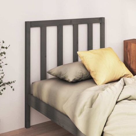 Bed Headboard Grey 96x4x100 cm Solid Wood Pine vidaXL