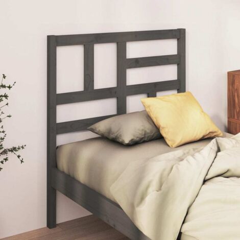 Bed Headboard Grey 96x4x104 cm Solid Wood Pine vidaXL