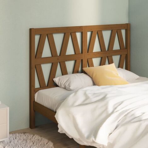 Bed Headboard Honey Brown 126x4x100 cm Solid Wood Pine vidaXL