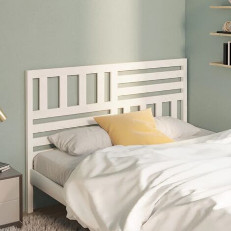 Bed Headboard White 126x4x100 cm Solid Wood Pine vidaXL