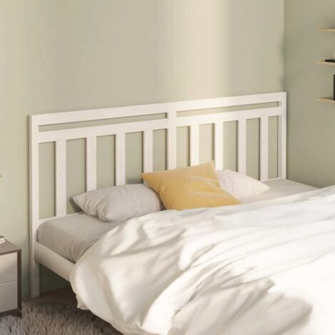 Bed Headboard White 206x4x100 cm Solid Wood Pine vidaXL