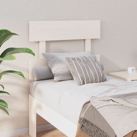 Bed Headboard White 93.5x3x81 cm Solid Wood Pine vidaXL