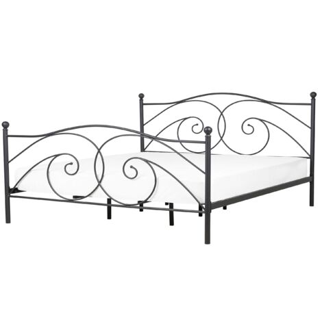 Bed Metal DINARD 160 x 200 cm (EU King Size) Black