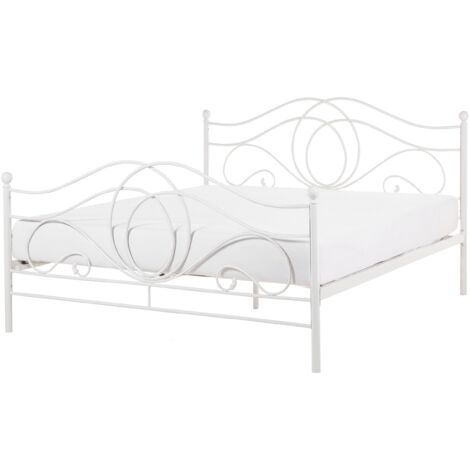 Bed Metal LYRA 160 x 200 cm (EU King Size) White