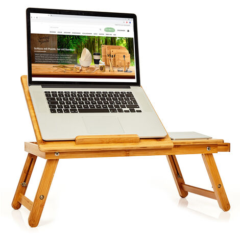 main image of "Bed tray foldable laptop table height adjustable 54 x 21-29 x 35 cm(WxHxD) bamboo"