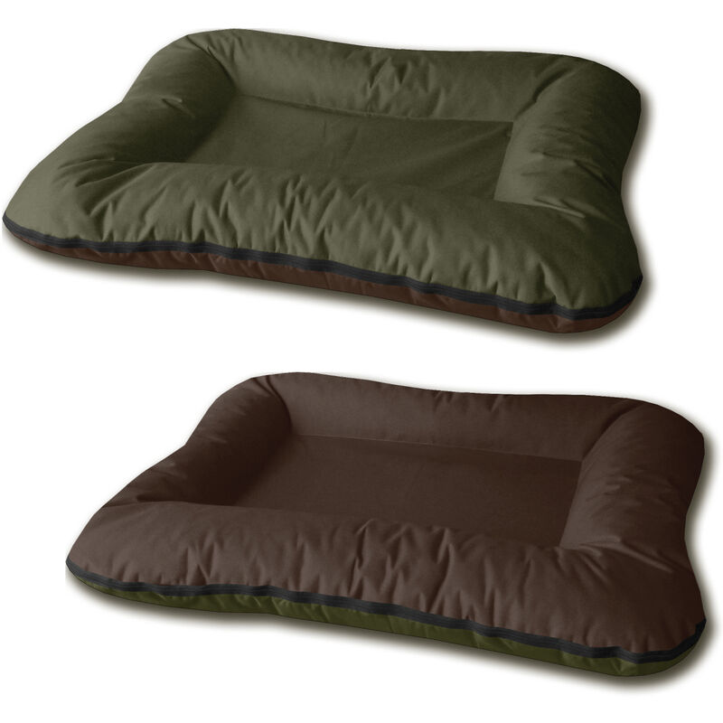 

® 2 en 1 colchón para perro VERA L hasta XXXL, 7 colores, cama, sofá, cesta para perro:XXL, MYSTIC (verde/marron) - MYSTIC (verde/marron) - Beddog