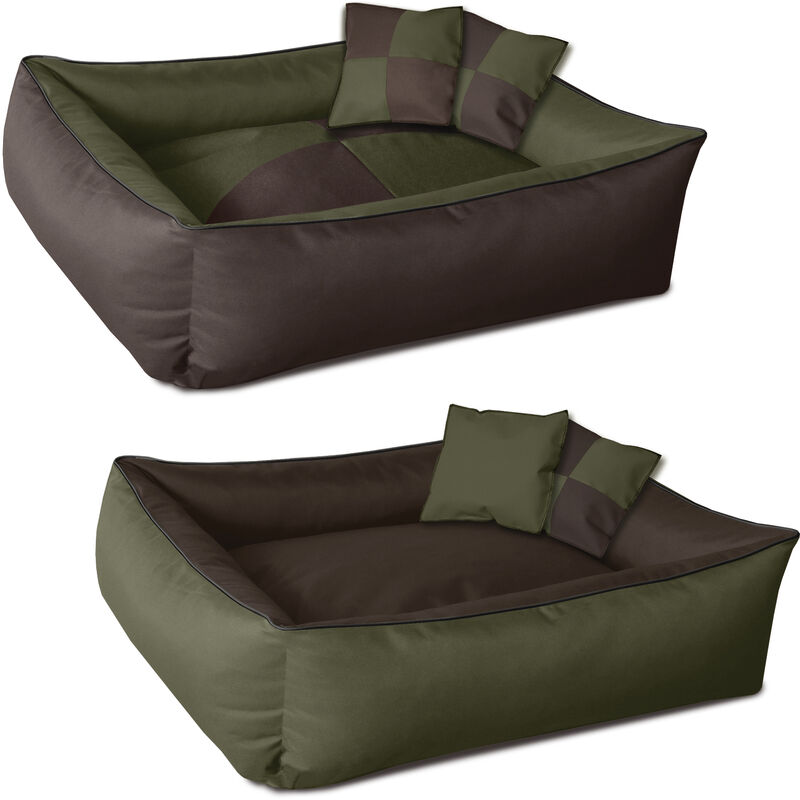 

BedDog® 2en1 colchón para perro MAX QUATTRO L hasta XXXL, 9 colores, cama, sofá,cesta para perro:XL, MYSTIC (verde/marron) - MYSTIC (verde/marron)