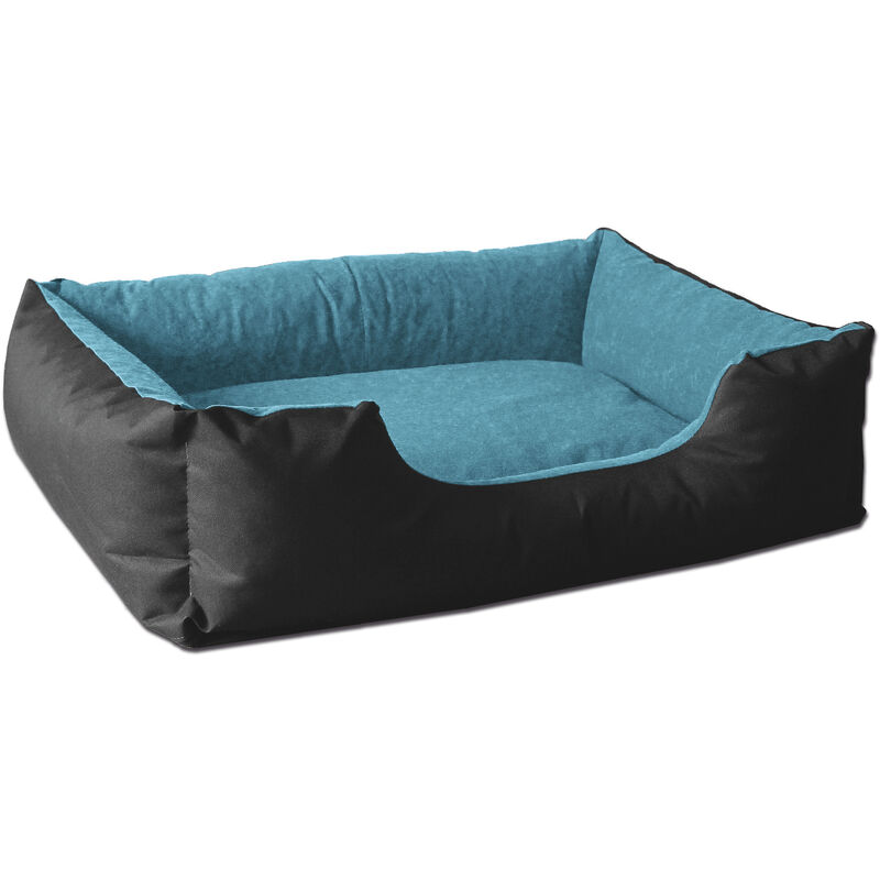 

BedDog® LUPI colchón para perro S hasta XXXL, 24 colores, cama para perro, sofá para perro, cesta para perro:S, BLUE-SKY (negro/azul) - BLUE-SKY