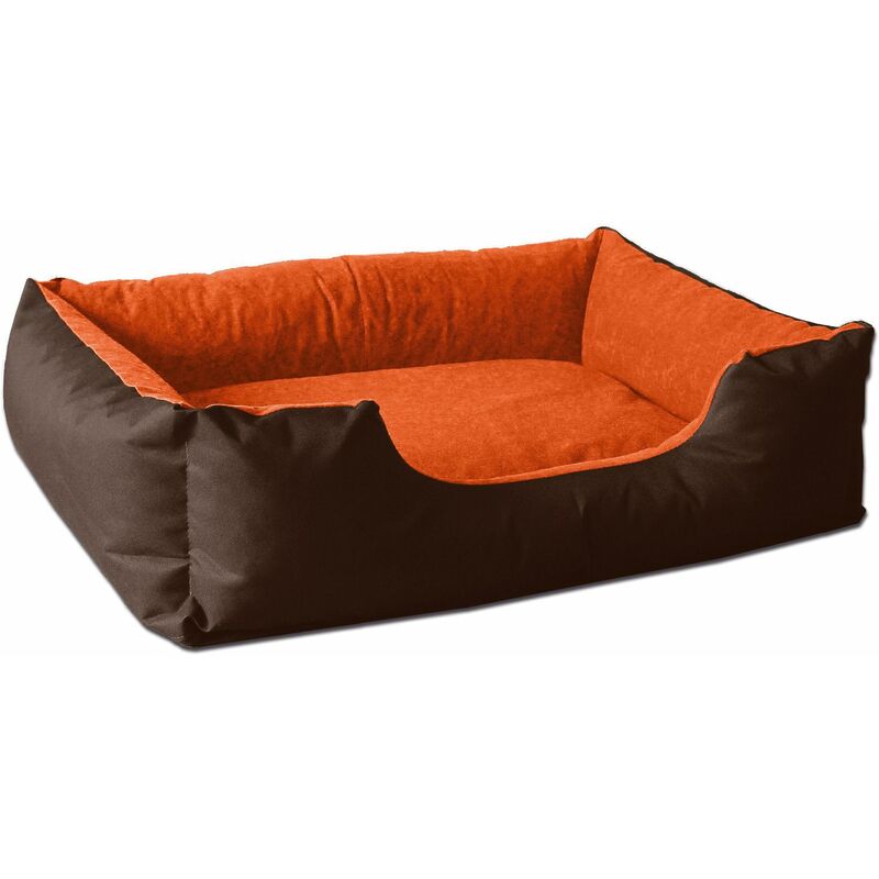 ® LUPI lit pour chien de S à XXXL, 24 couleurs au choix, coussin de chien, lit pour chien, panier pour chien:M (env. 70x55cm), SUNSET (brun/orange)