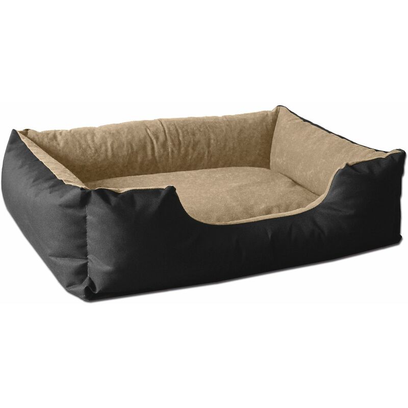 ® LUPI lit pour chien de S à XXXL, 24 couleurs au choix, coussin de chien, lit pour chien, panier pour chien:L, NAMIB-BLACK (noir/beige) - Beddog