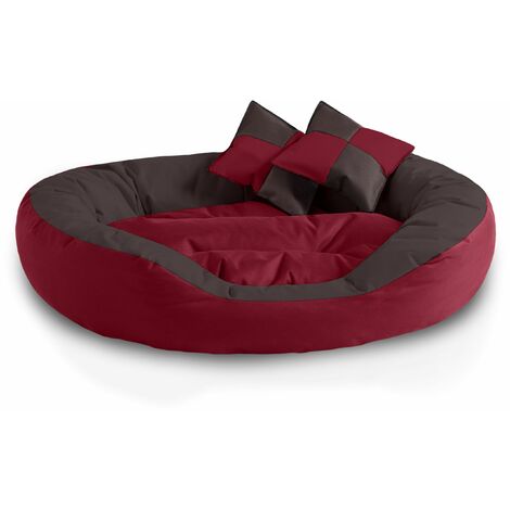 BedDog® SABA 4en1 lit pour chien, coussin, panier pour chien:XXL, CHERRY-ROCK (bordeaux/gris)